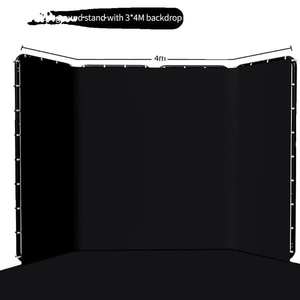 Bärbar Grön Skärm Bakgrund, 240x400cm Storlek, Muslinmaterial,Golv Svart kit