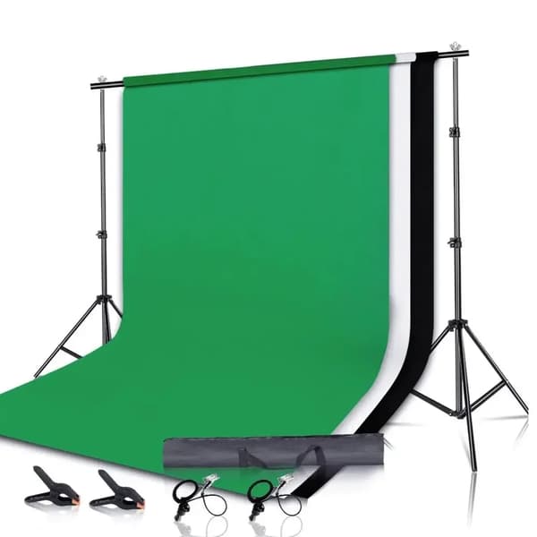 Muslin Baggrundssystem, 2x3m og 2x2m muligheder, inkluderer clips,NE Sandbags Kit, 2x2M