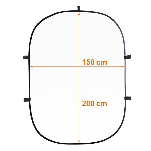 Bakgrundsduk - WALIMEX PRO - 23073 - 150x200 cm - Svart och Vit - Fällbar i PE