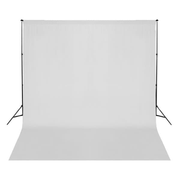 Fotobakgrund utan stativ bomull vit 300x300 cm