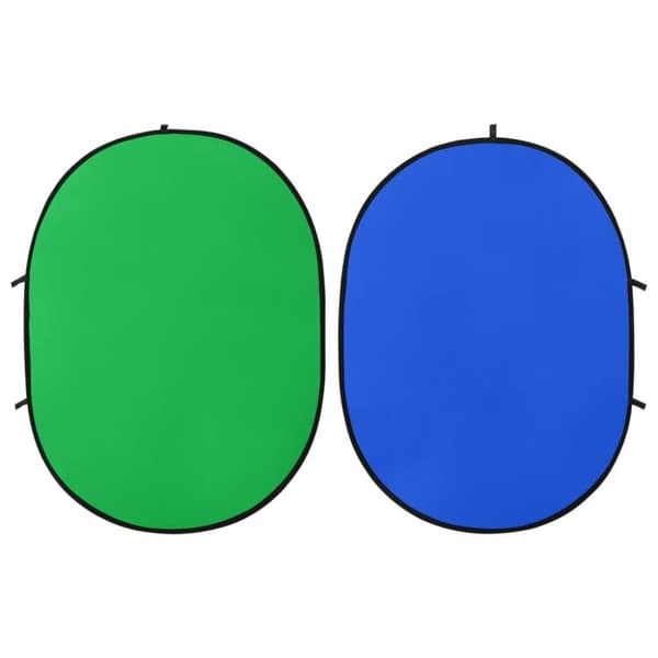 Oval bakgrundsskärm studio 2-i-1 grön och blå 200x150 cm