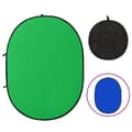 Miniatyrbild 1 av 2: Oval bakgrundsskärm studio 2-i-1 grön och blå 200x150 cm