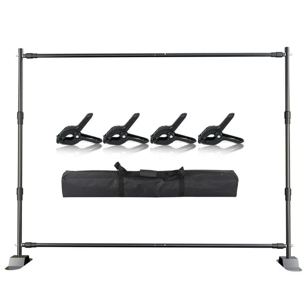 Backdrop Support System, 2.4x3M Storlek, Inkluderar Klämmor,2.4x3M med klipp