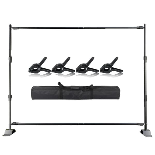 Backdrop Support System, 2.4x3M Storlek, Inkluderar Klämmor,2.4x3M med klipp