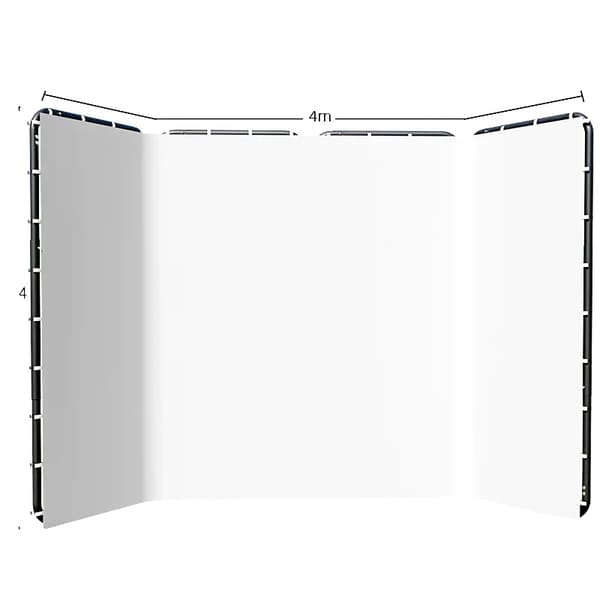 Fotografi Bakgrund, 240x400cm Muslin Material, Handmålad Design,240x400cm Vit