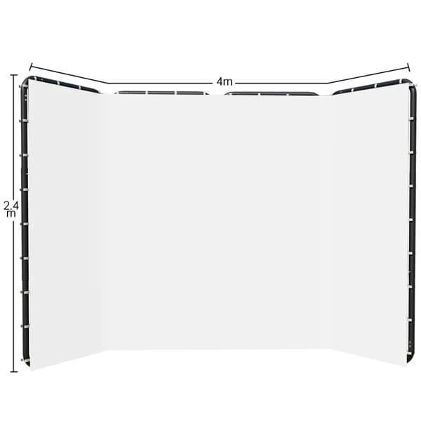Taustateline, koko 2,4 m x 4 m, musliinikangas,2.4X4M Valkoinen