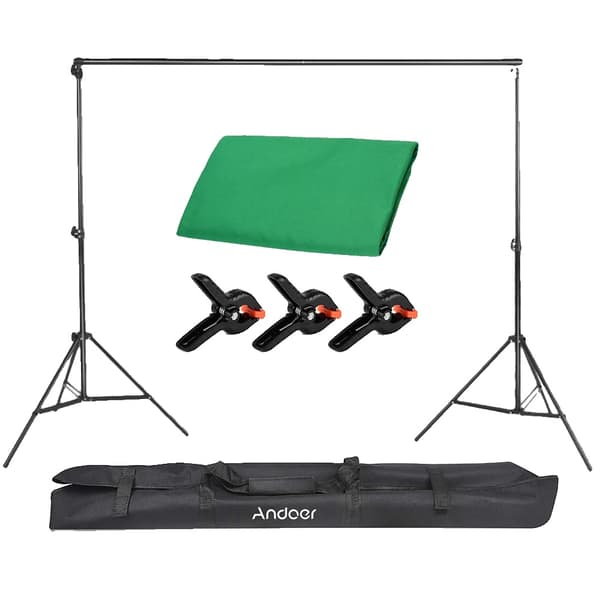 Fotografi Grön Skärm Bakgrund, Tvättbart Polyester Material, Inkluderar 3 Kraftiga Klämmor,svart