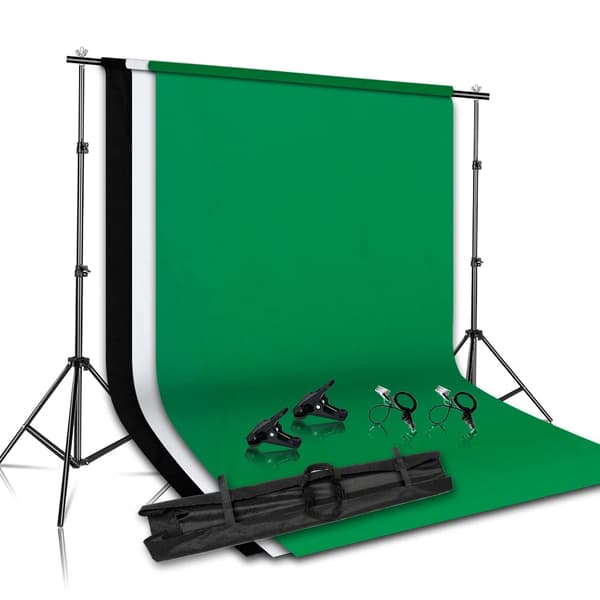 Fotobakgrundstativ, justerbar höjd, grönt skärmsupport, Kit 4, 2000X2000