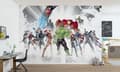 Miniatyrbild 3 av 3: Panoramatapeter - Sanders &amp; Sanders - Avengers - Flerfärgad - 368 x 254 cm - Ekologisk