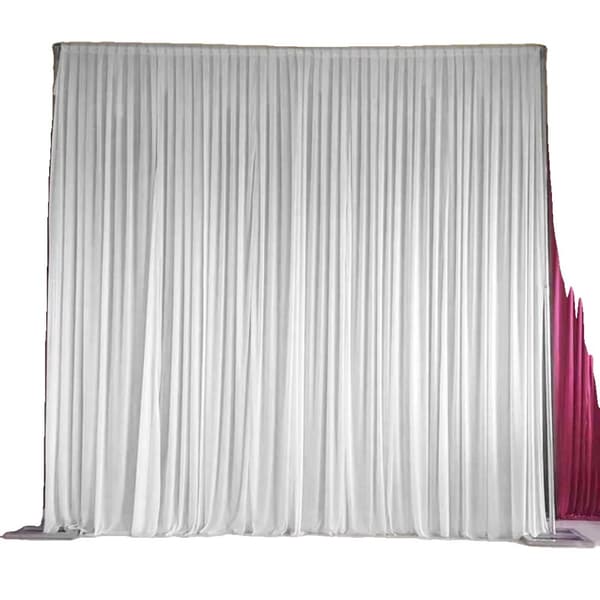 Bakgrundsgardiner, 6,5 ft höjd, enfärgad mönster, icke-anpassningsbar design,VIT, 6M X3M
