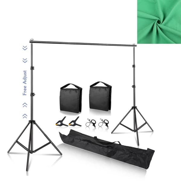 Backdrop Support Stativ, Canvas Material, Grön Bakgrund, Inkluderar Bärväska,2600x3000, Grundpaket 2 Grön