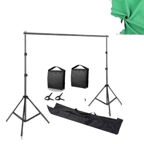 Backdrop Support Stativ, Canvas Material, Grön Bakgrund, Inkluderar Bärväska,2600x3000, Grundpaket 2 Grön