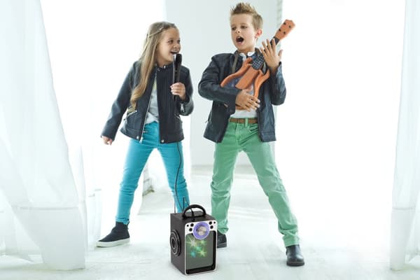 Karaoke Machine with Bluetooth Disco LED light Black Stars