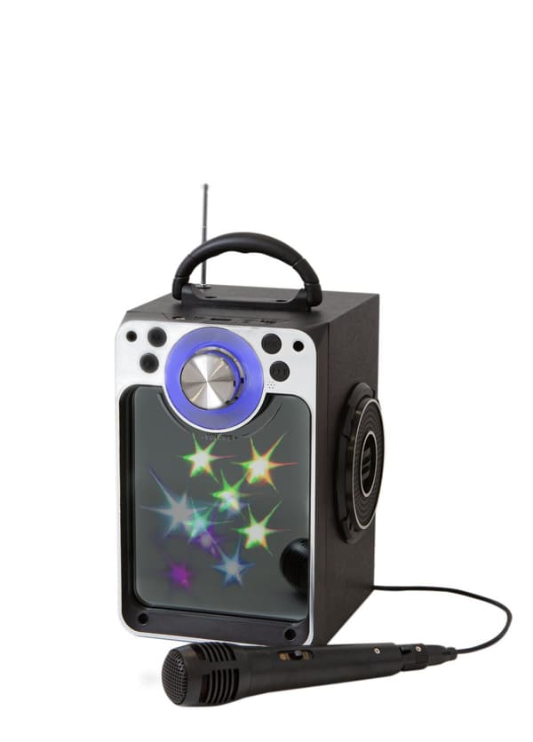 Karaoke Machine with Bluetooth Disco LED light Black Stars