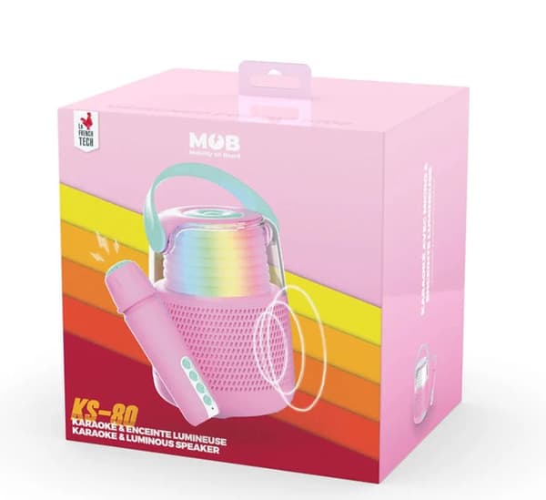 Högtalare Karaoke Kit LED Rosa