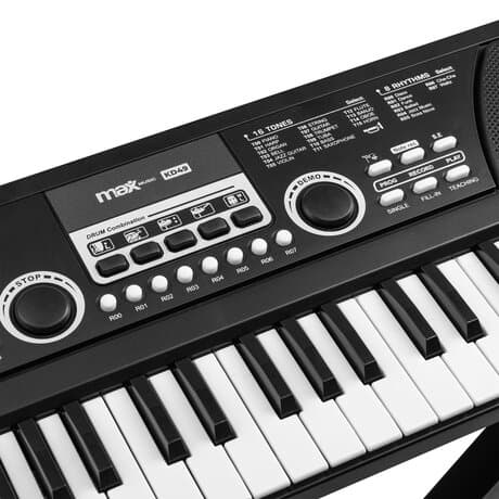 Max KD49 elektroniskt Keyboard, 49-tangenter med batteri, Svart