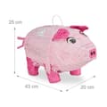 Miniatyrbild 4 av 6: Relaxdays Piñata Gris, att hänga, för barn, födelsedag, att fylla, papper, rosa