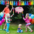 Miniatyrbild 2 av 6: Relaxdays Piñata Gris, att hänga, för barn, födelsedag, att fylla, papper, rosa