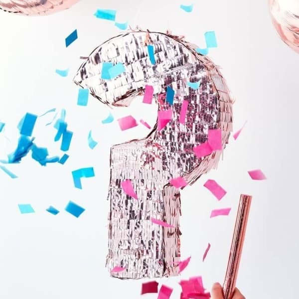 Piñata frågetecken roséguld kön avslöja 45 cm