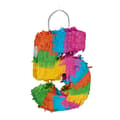 Miniatyrbild 1 av 6: Relaxdays Piñata siffra 5, regnbåge, födelsedag, HxLxP: 20,5 x 15 x 4,5 cm, för barn, att fylla, flerfärgad