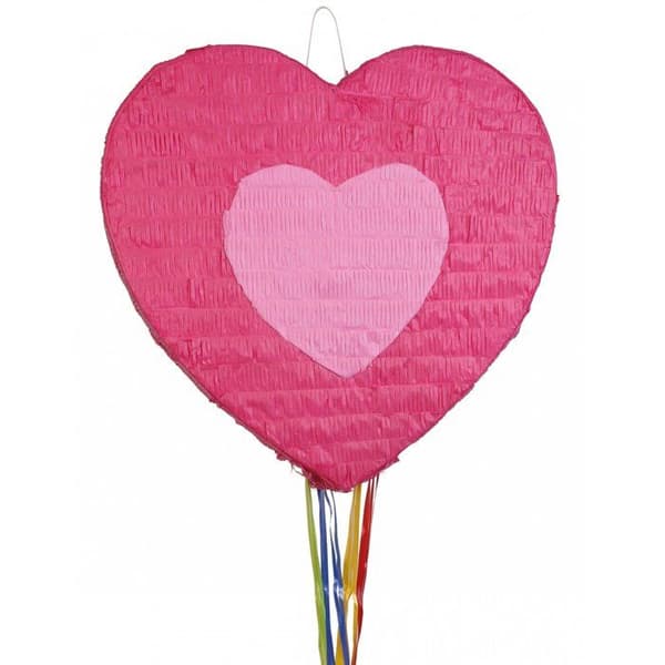 Heart pull pinata - AMSCAN - HEART modell - Rosa - För barn från 3 år och uppåt - Inomhus