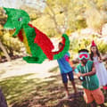 Miniatyrbild 2 av 6: Piñata - Relaxdays - Färgglad drake - Födelsedagsdekoration - Fyllbar - Både för tjejer och killar