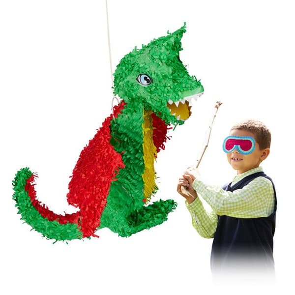 Piñata - Relaxdays - Färgglad drake - Födelsedagsdekoration - Fyllbar - Både för tjejer och killar