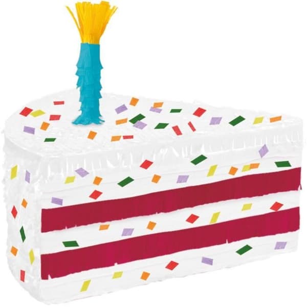 Piñata att knäcka - Ej specificerad - Tårtbit - Flerfärgad - 46,8 x 31,5 x 21,6 cm - Födelsedagsaktivitet