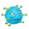 Miniatyrbild 1 av 6: Relaxdays piñata i form av rolig virus, hängande, påfyllningsbar, för flicka och pojke, födelsedag, blå och grön