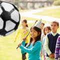 Miniatyrbild 5 av 6: Relaxdays hängande pinata fotbollsboll, för barn, att fylla, födelsedagsdekoration, vit-svart