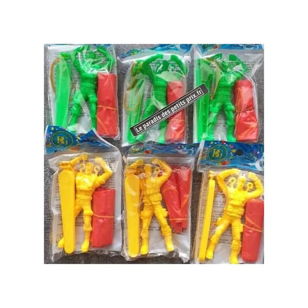 6 figuriner parachutist, för pinata, kermesse, födelsedag, fester