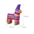 Miniatyrbild 4 av 6: Relaxdays Pinata Donkey att hänga barn för att fylla födelsedagsdekoration regnbåge HxBxD: 55 x 40 x 13 cm, färgglad