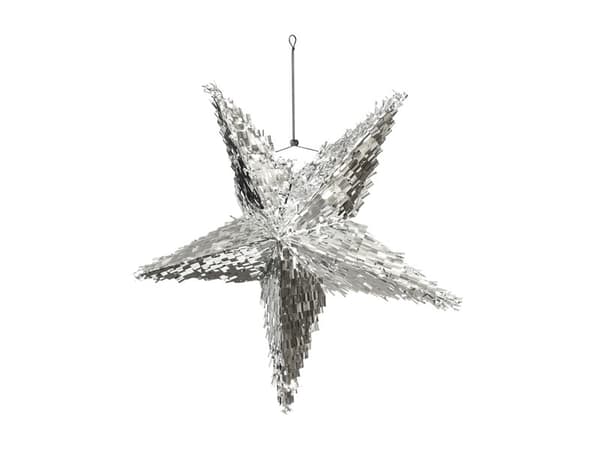 Taittuva piñata - Tähti, 68x68x30cm, hopea