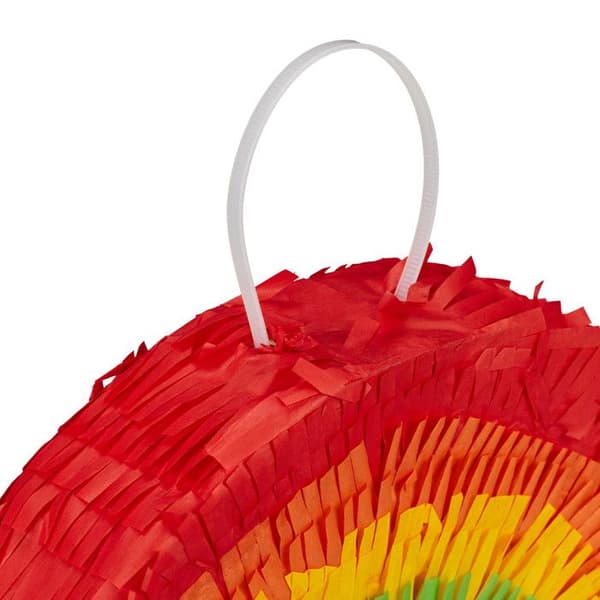 Relaxdays Mini pinata regnbåge, att fylla, födelsedag, fest, att hänga, HxLxP: 18 x 26 x 5,5 cm, multicolor