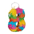 Miniatyrbild 1 av 6: Relaxdays Piñata siffra 8, regnbåge, för ett födelsedagsfirande, HxBxD: 20,5x15,5x4,5 cm, barn, att fylla, multikolor