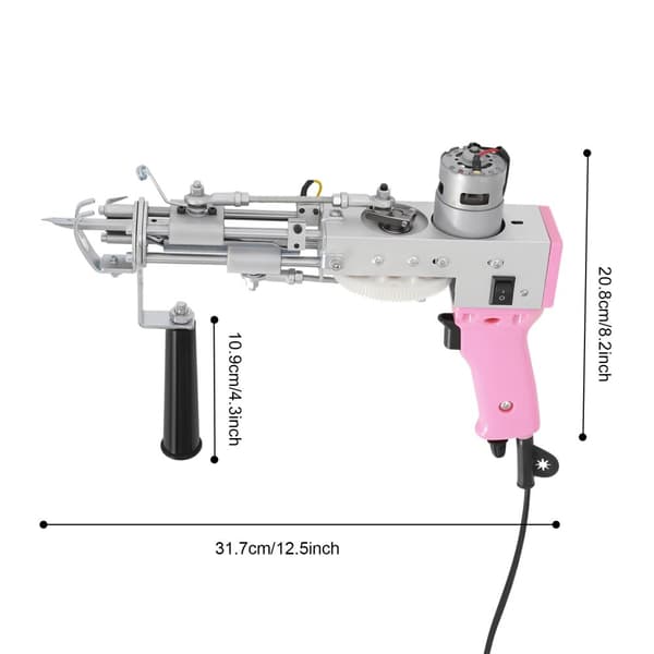 Tufting Gun, Børsteløs Motor, 13000rpm Maksimal Hastighed, Justerbar Tykkelse 7-21mm,Lyserød