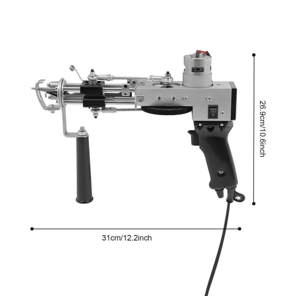 Tufting Gun, Børsteløs Motor, 13000rpm Maksimal Hastighed, Justerbar Tykkelse 7-21mm,sort