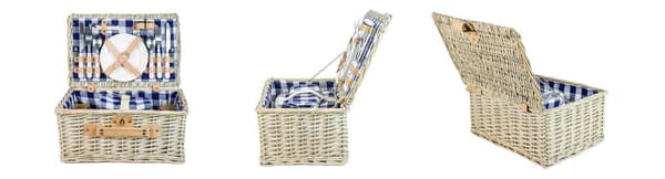 Picnickurv - 4 personer - 29 stk - 42x28x20 cm - blå