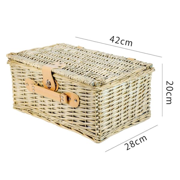 Picnickurv - 4 personer - 29 stk - 42x28x20 cm - blå