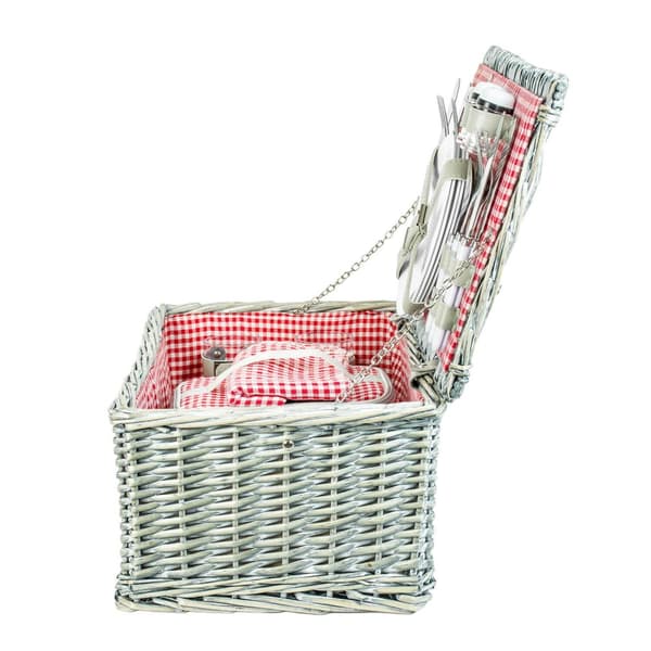 Piknikkori - 4 henkilöä - 29 kpl - 42x28x20 cm - punainen