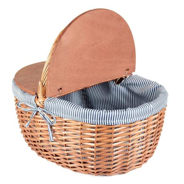 Picnickurv - flettet kurv - 44x34x21 cm