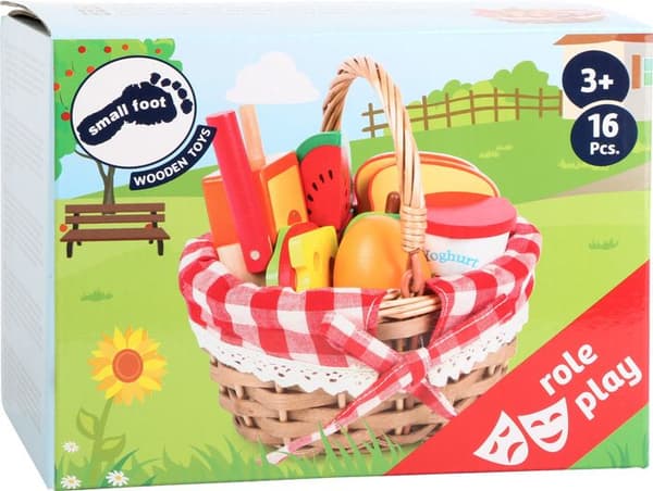 Picknickkorg med frukter att decoulot från