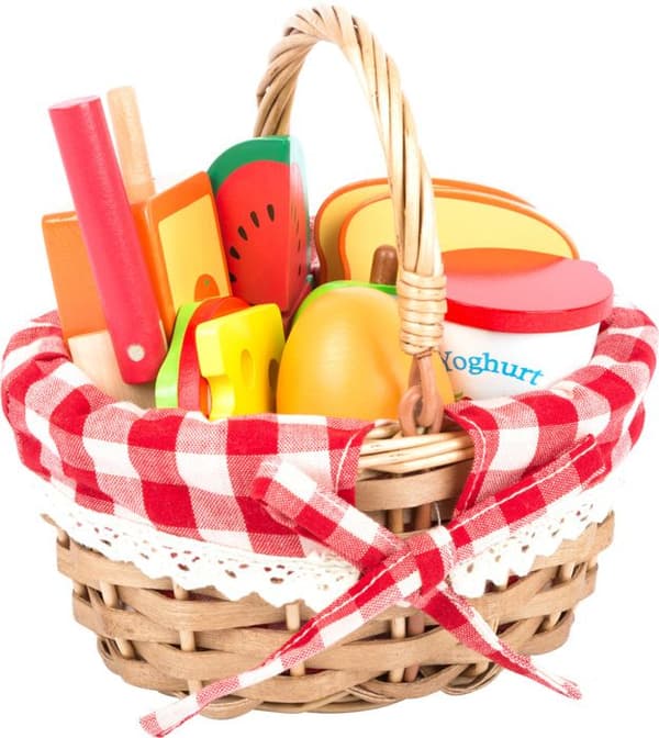 Picknickkorg med frukter att decoulot från