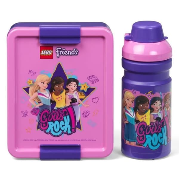 LEGO lunchset Friends tjejer 17 x 13,5 cm pp rosa/lila 2-delat