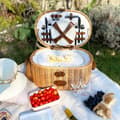 Miniatyrbild 2 av 4: Les Jardins de la Comtesse - Vendôme Naturel flätad picknickkorg för 4 personer med bambu tallrikar
