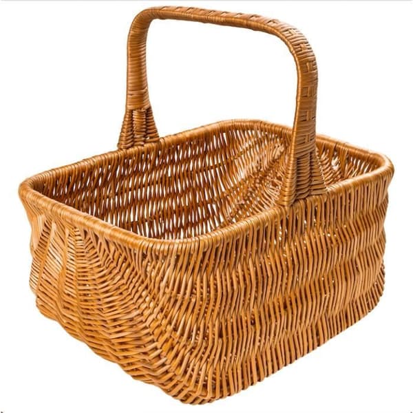 Flätad korg - KREATIVT HEM - Rektangulär - Brun - 42x32x40cm - 100 % naturligt - Hållbart