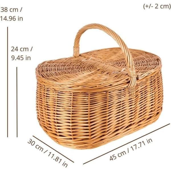 Picknickkorg - Creative Home - Brun - 45 x 30 x 38 cm - Hantverksmässigt - Mångsidig