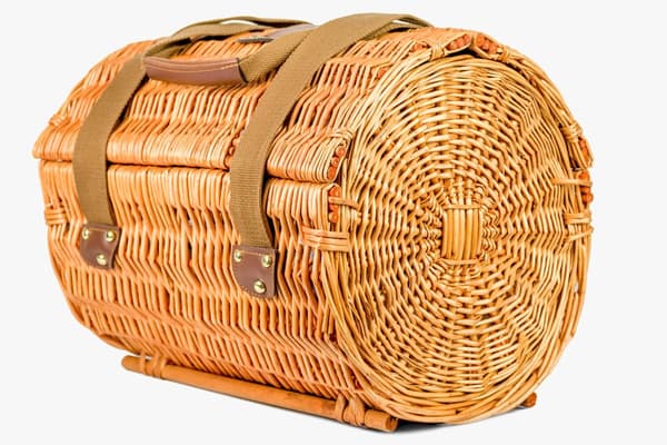Miljövänlig handvävd korgpicknickväska för två - hållbar & stilfull
