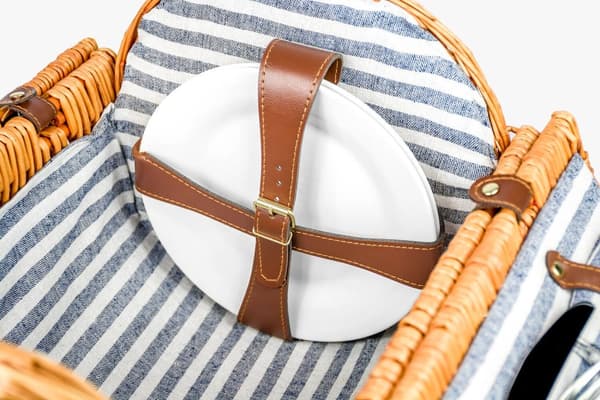 Miljövänlig handvävd korgpicknickväska för två - hållbar & stilfull