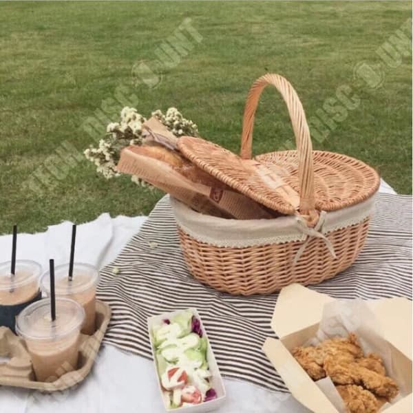 Picknickkorg i rotting - Tech Discount® - Stort kapacitet - Lantlig stil